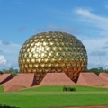 Panoramic view of Auroville, a unique experimental township in India.