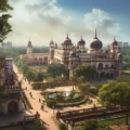 Unveiling the Charms of Lucknow: Must-Visit Places in the City of Nawabs' against a backdrop of Lucknow's architectural landmarks and vibrant streets.