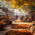 Autumn in India: Vibrant autumn leaves in India, showcasing the beautiful cultural fusion with nature.