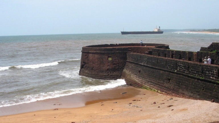 Aguada Fort: Sentinel of History and Majesty": "Image of Aguada Fort, a historic sentinel overlooking the coast with its majestic ramparts and rich heritage.