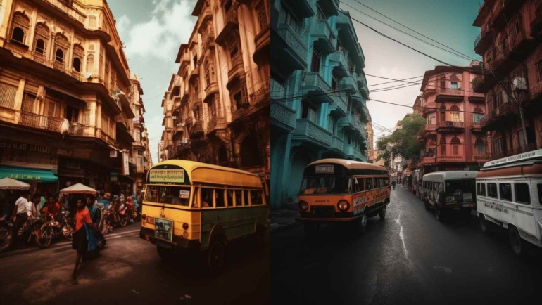 Vibrant street market in Mumbai, India showcasing the rich cultural diversity and lively cityscape.