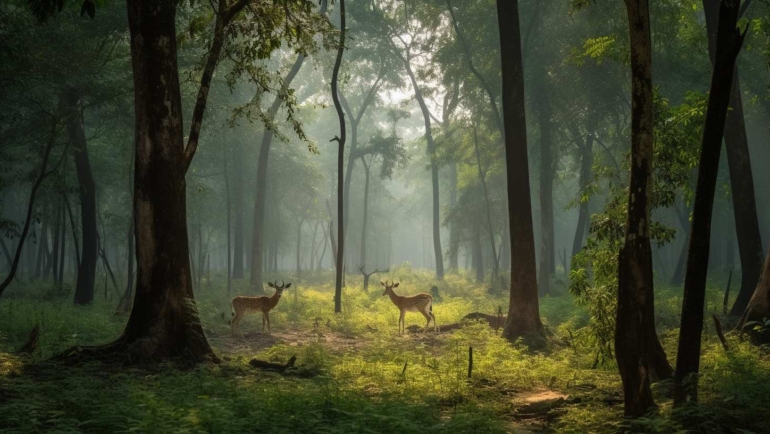 A captivating image of Kanha National Park's stunning wilderness, showcasing India's rich biodiversity.